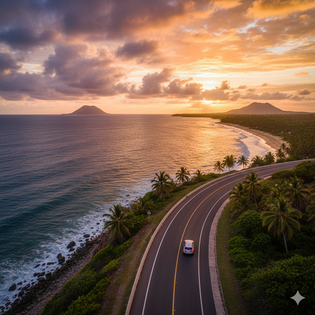 Paisaje de Nicaragua con carretera